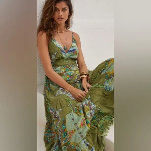 Anthropologie Sleeveless V-Neck Tiered Dress
Barok Paris - Picture 1 of 5